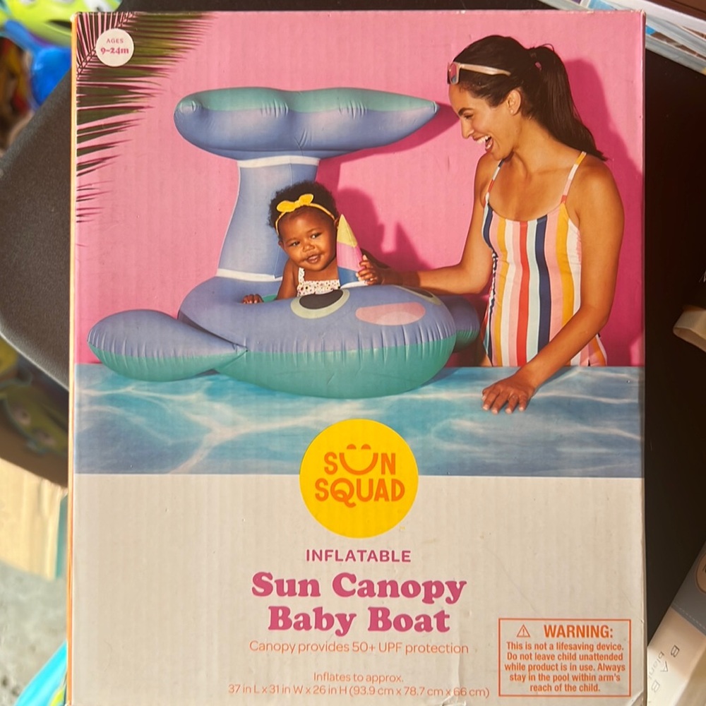 Brand new inflatable baby boat sun canopy